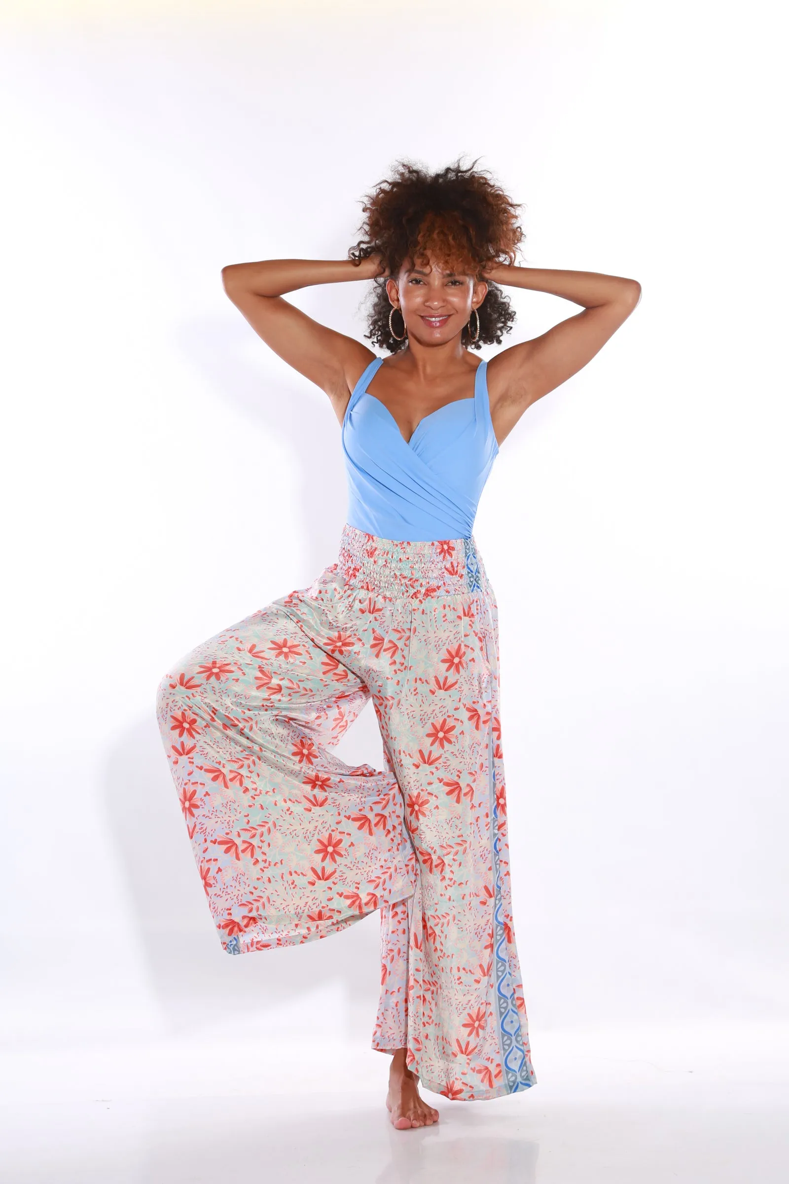 Happy Pants wide leg Boho palazzo pants -  cherry blossom