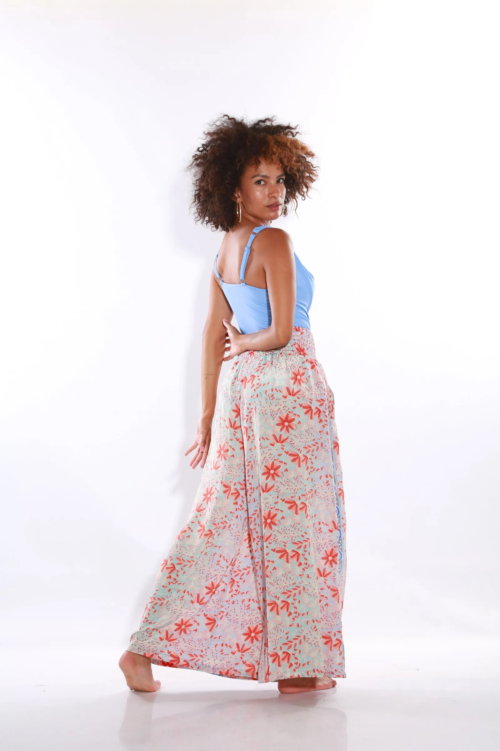Happy Pants wide leg Boho palazzo pants -  cherry blossom