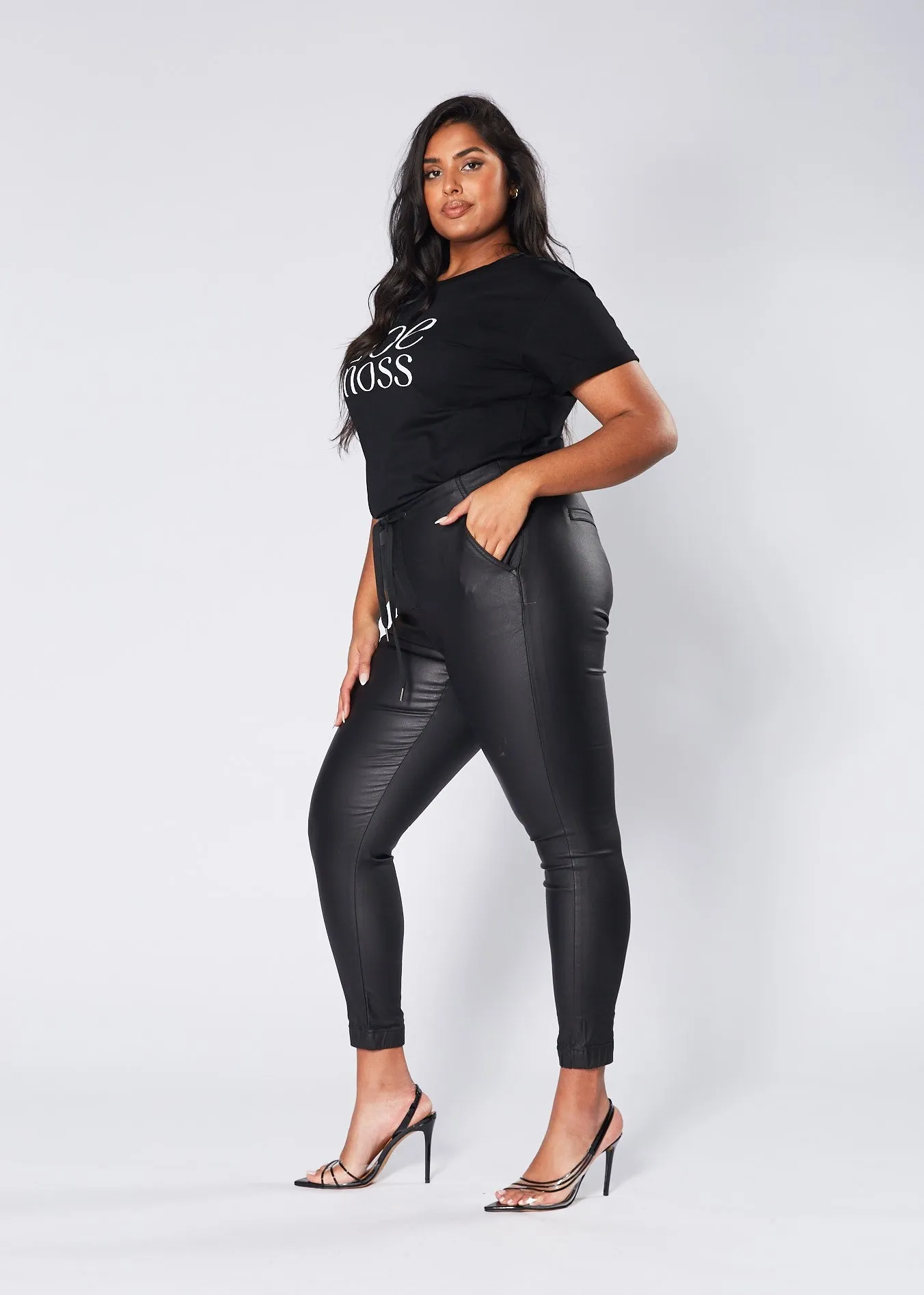 Hayden Denim Joggers - Black Wax Look