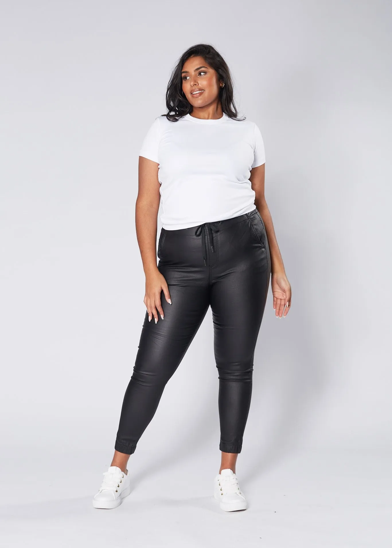 Hayden Denim Joggers - Black Wax Look