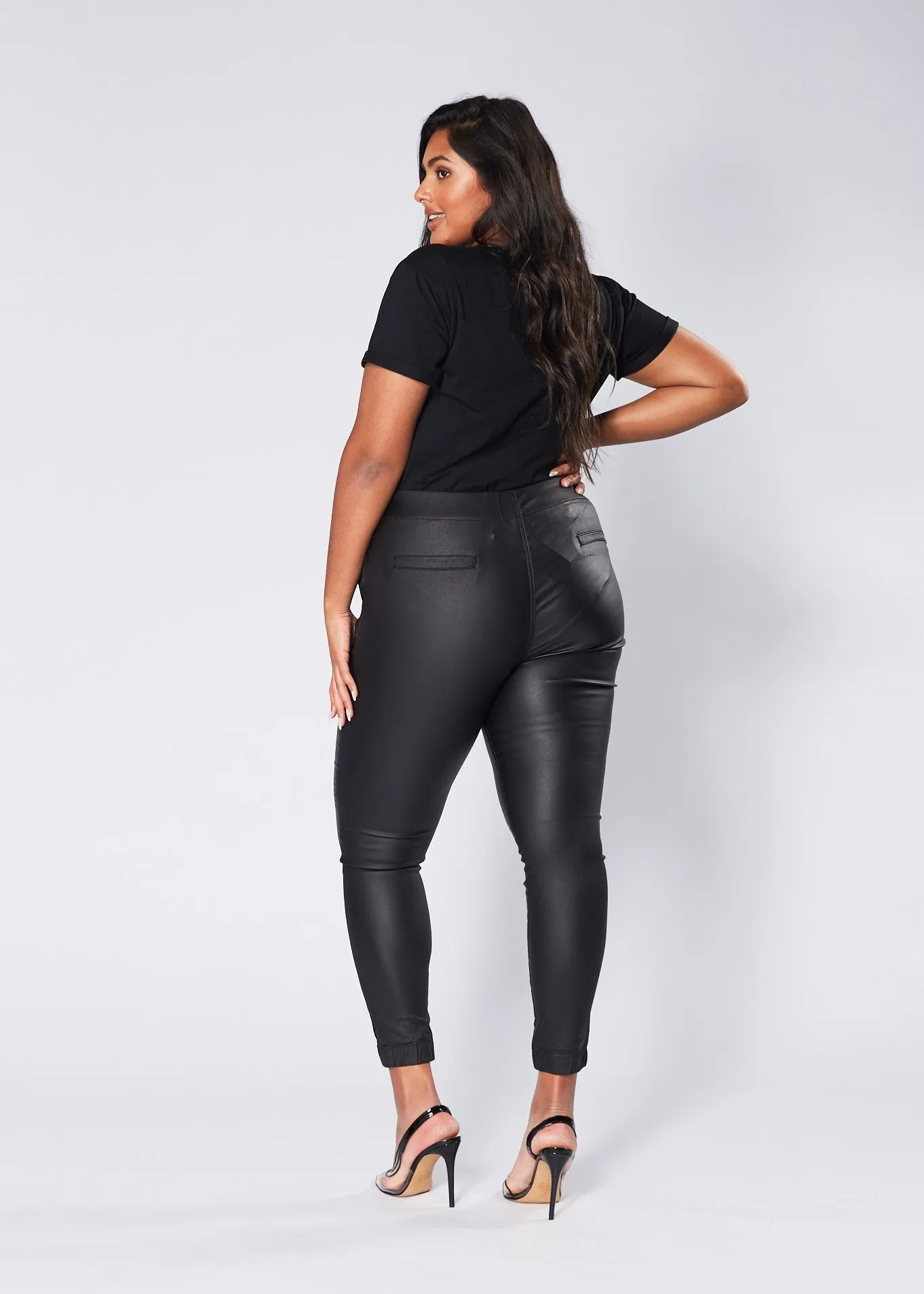 Hayden Denim Joggers - Black Wax Look