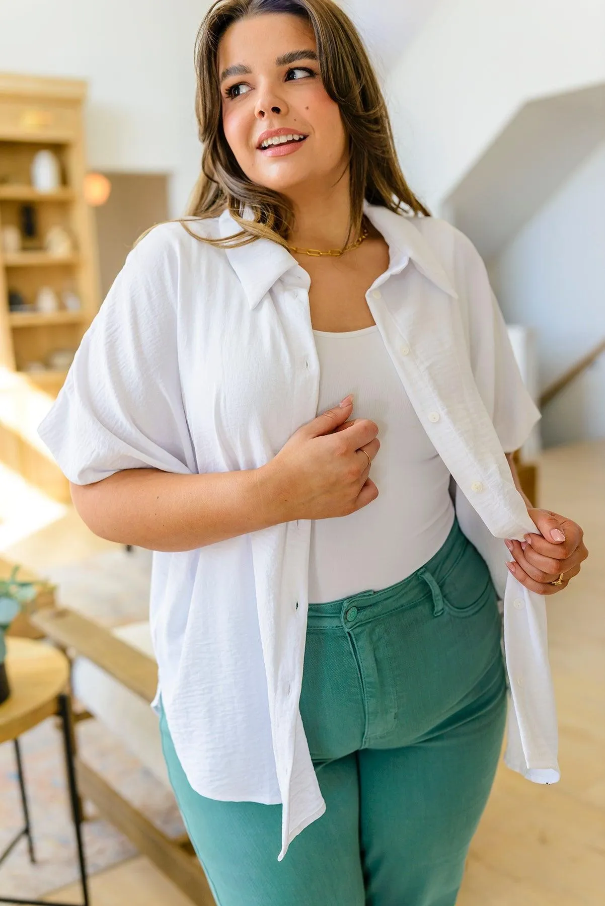 Hazel Blues® | Sweet Simplicity Button Down Blouse