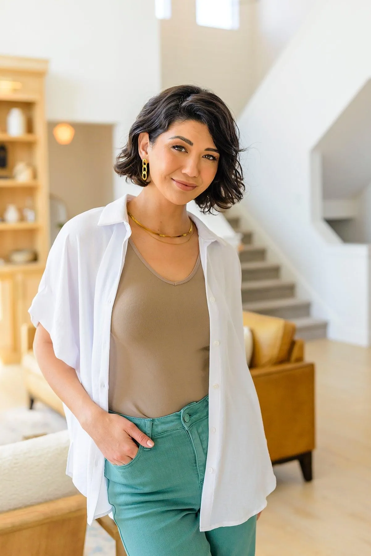 Hazel Blues® | Sweet Simplicity Button Down Blouse