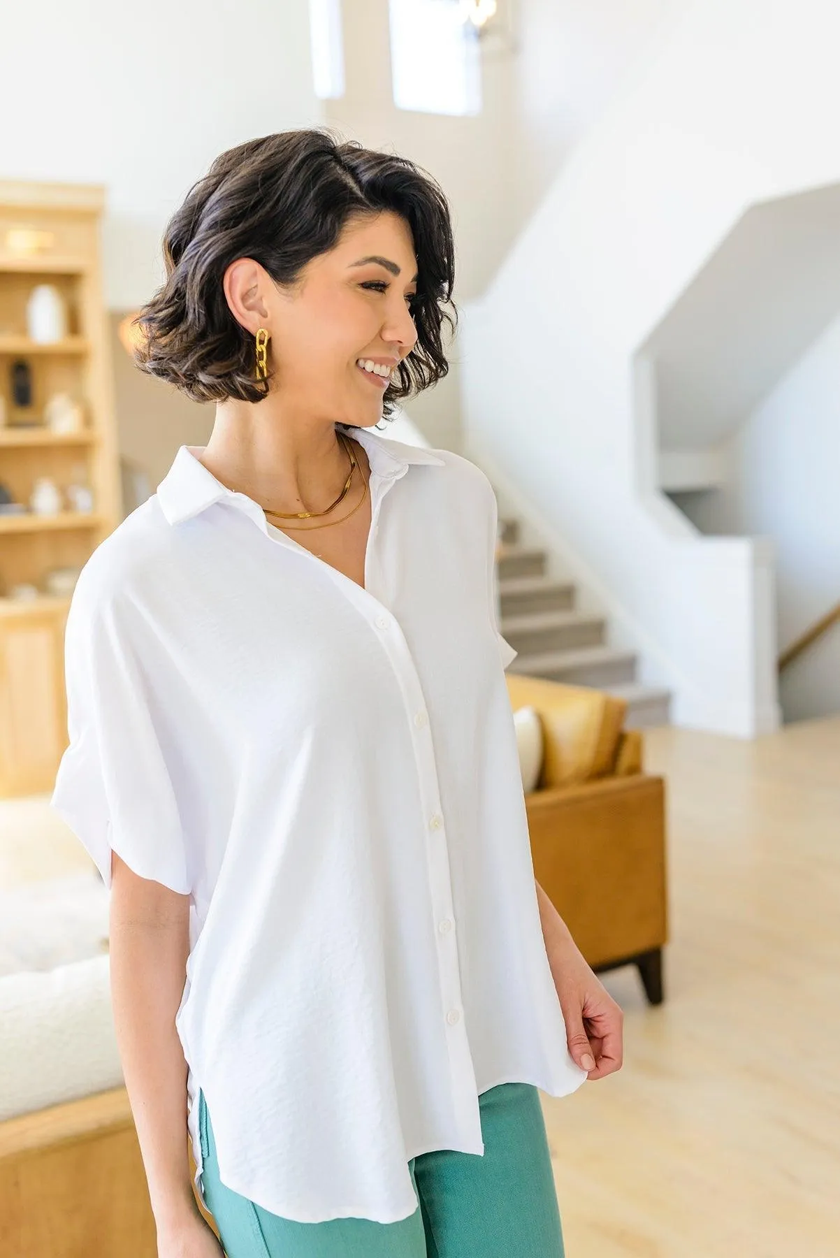 Hazel Blues® | Sweet Simplicity Button Down Blouse