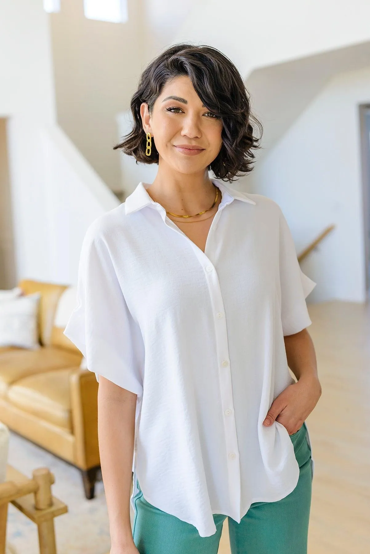 Hazel Blues® | Sweet Simplicity Button Down Blouse