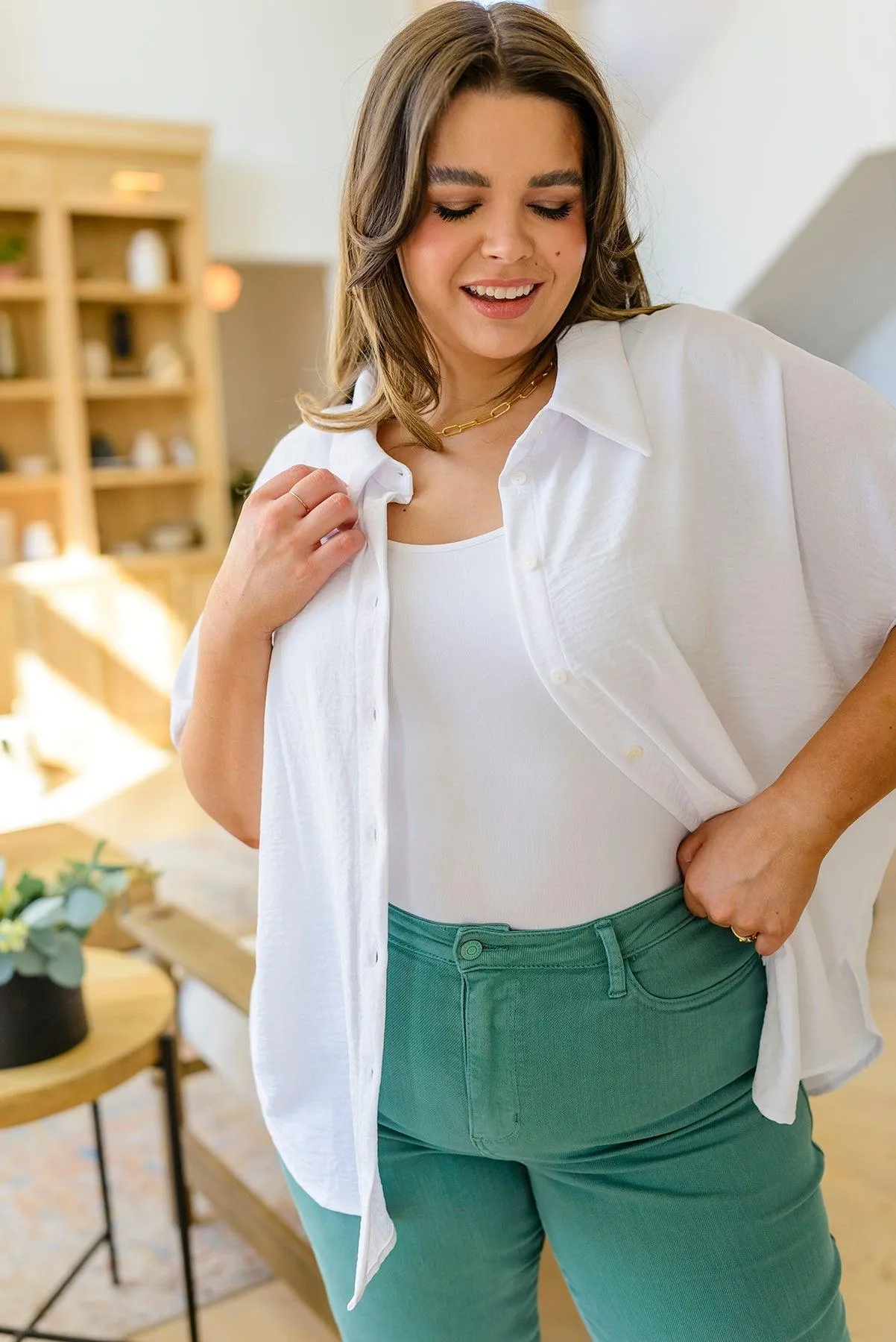 Hazel Blues® | Sweet Simplicity Button Down Blouse