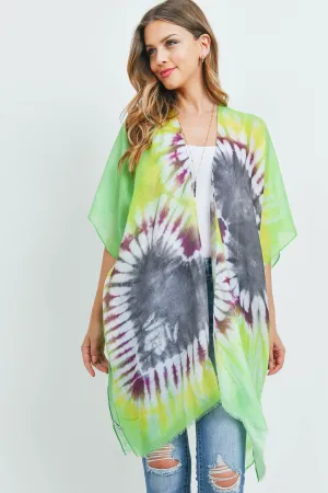 HDF3370 - TIE DYE OPEN FRONT KIMONO