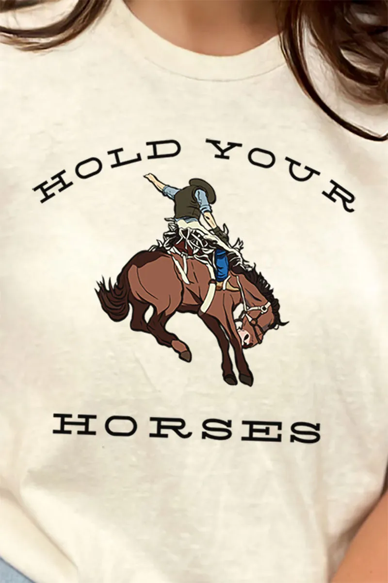Hold Your Horses Combed Cotton T-Shirt