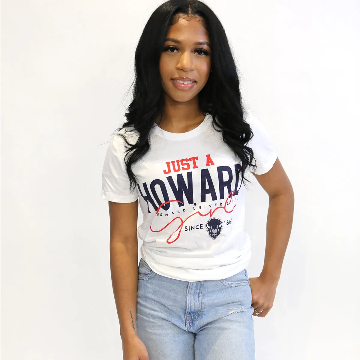 HOWARD | Just A Girl White Ladies Tees (DK)-KR