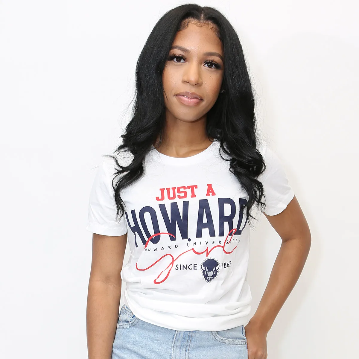 HOWARD | Just A Girl White Ladies Tees (DK)-KR