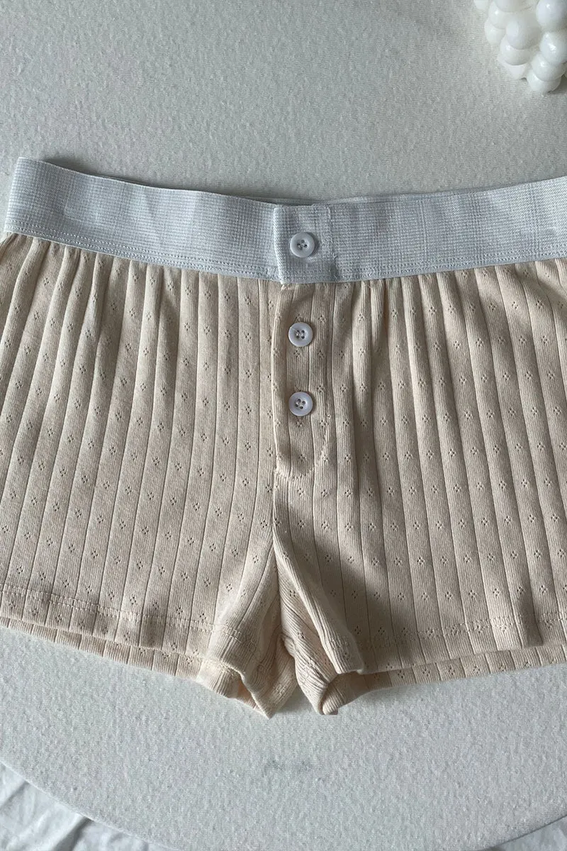HPP10894 Rib-Knit Gartered Shorts