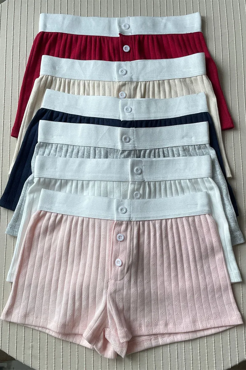 HPP10894 Rib-Knit Gartered Shorts