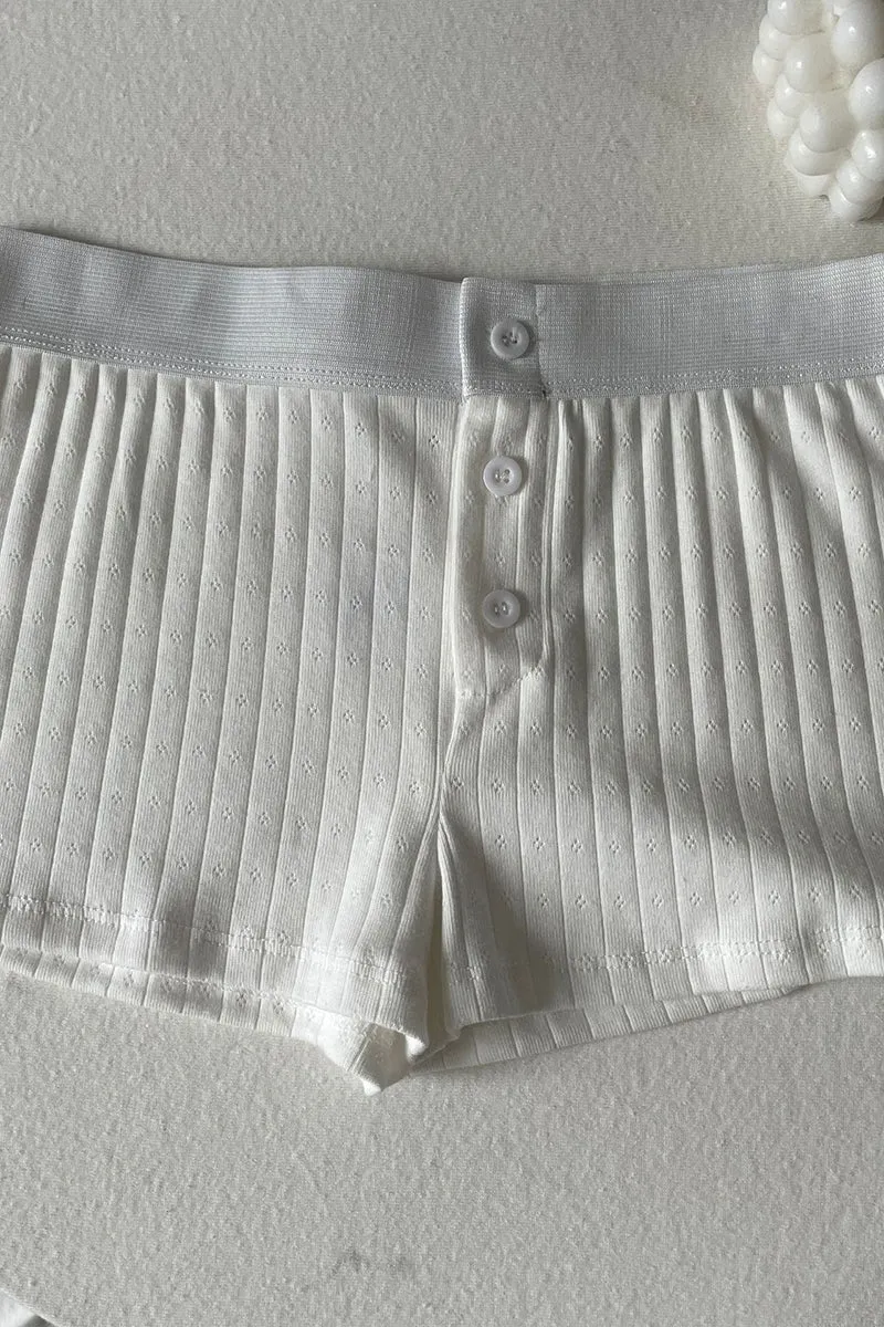 HPP10894 Rib-Knit Gartered Shorts