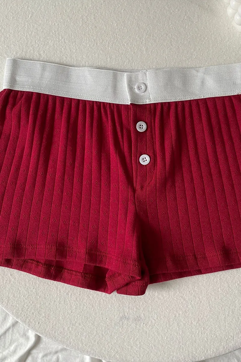 HPP10894 Rib-Knit Gartered Shorts