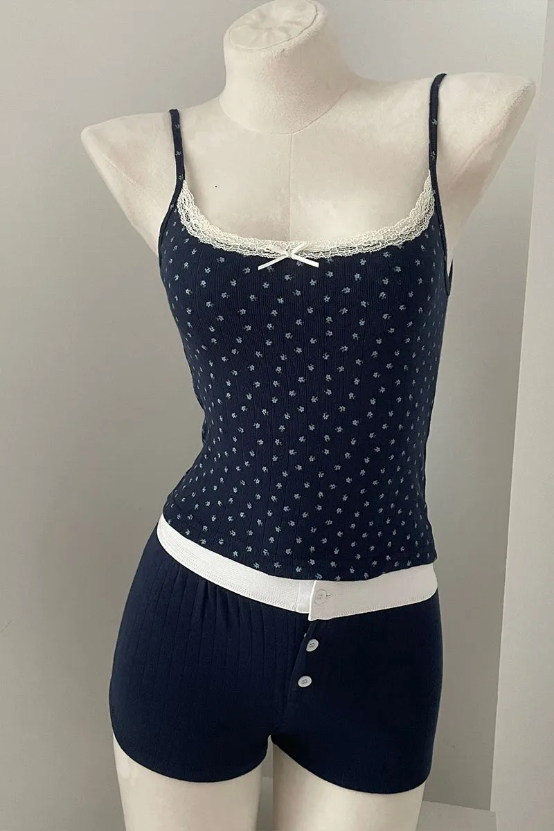 HPP10894 Rib-Knit Gartered Shorts