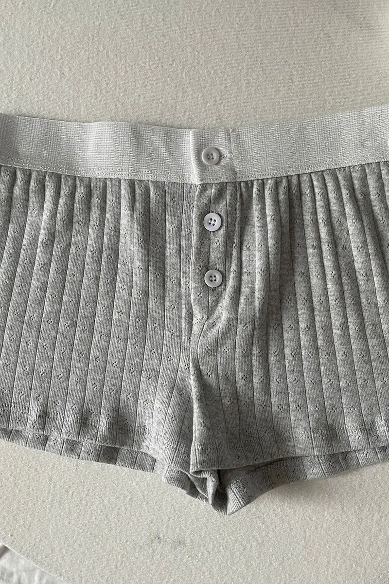 HPP10894 Rib-Knit Gartered Shorts