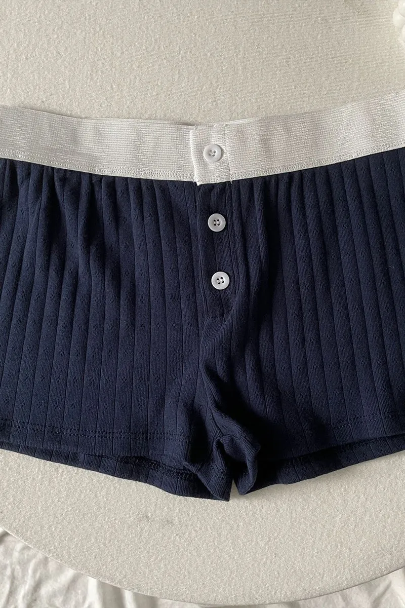 HPP10894 Rib-Knit Gartered Shorts