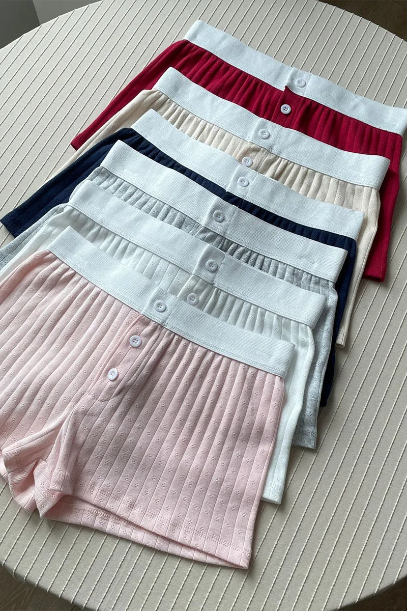 HPP10894 Rib-Knit Gartered Shorts