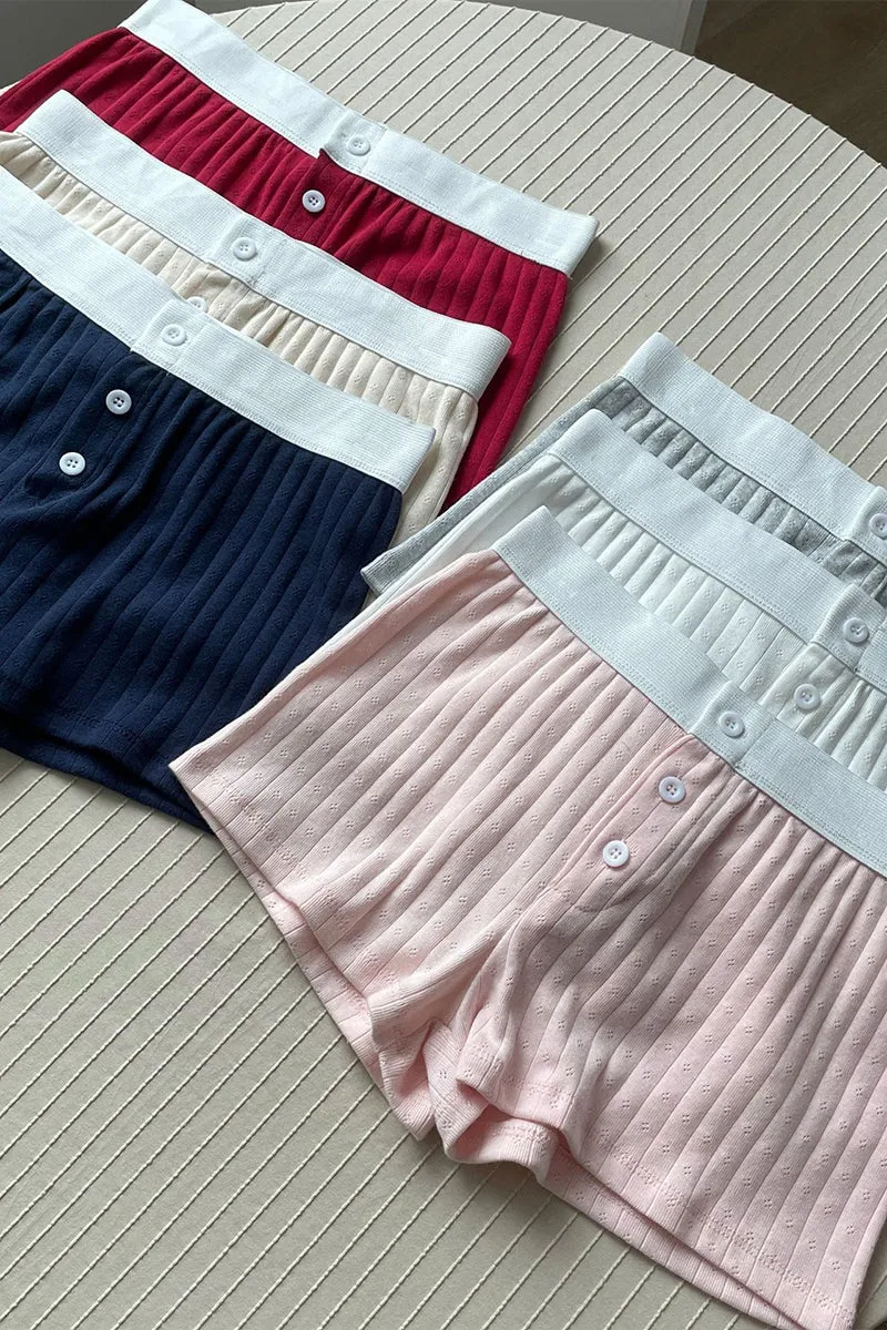 HPP10894 Rib-Knit Gartered Shorts