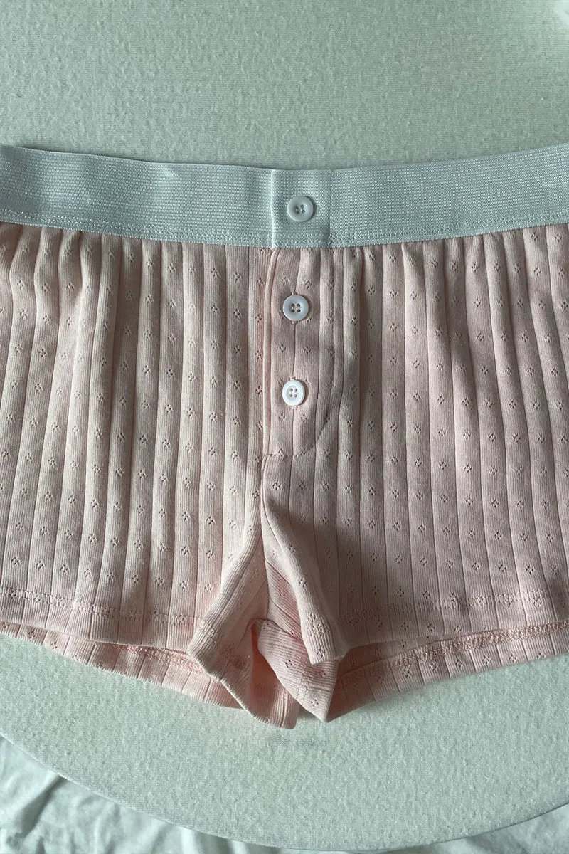 HPP10894 Rib-Knit Gartered Shorts