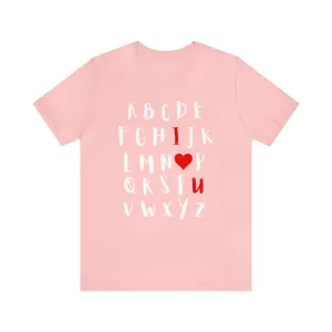I Love You Alphabet Short Sleeve Tee