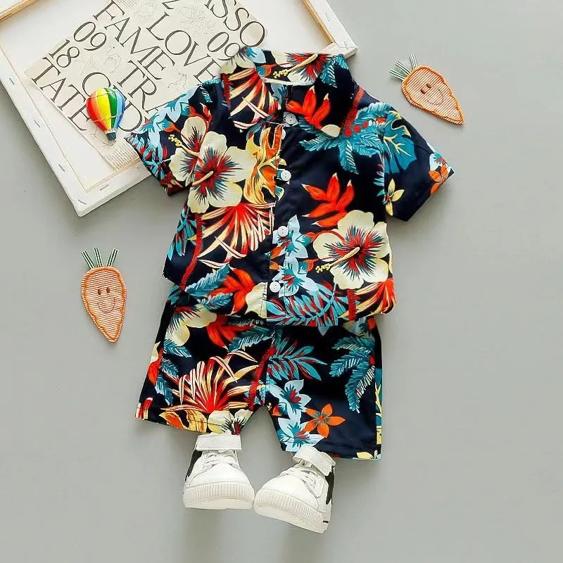 INSTOCK- Boys Summer Floral Two-Piece Set