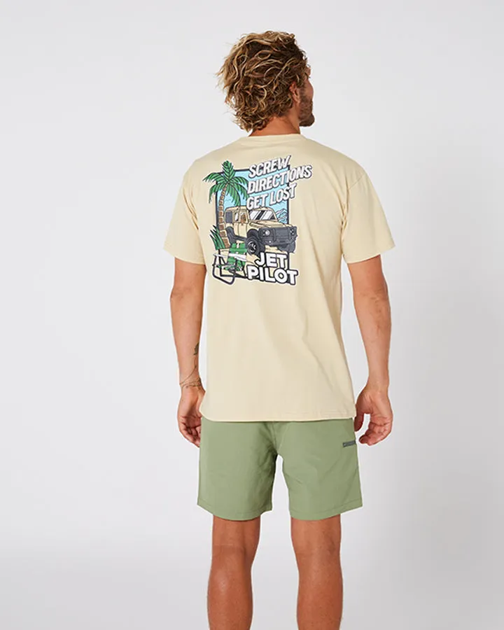 Jetpilot Get Lost Mens Tee - Putty