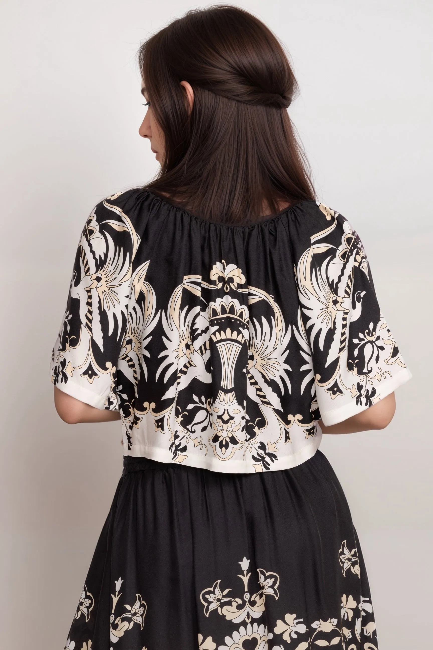 Johnny Was Jade Black Santi Cropped Blouse L10524-6