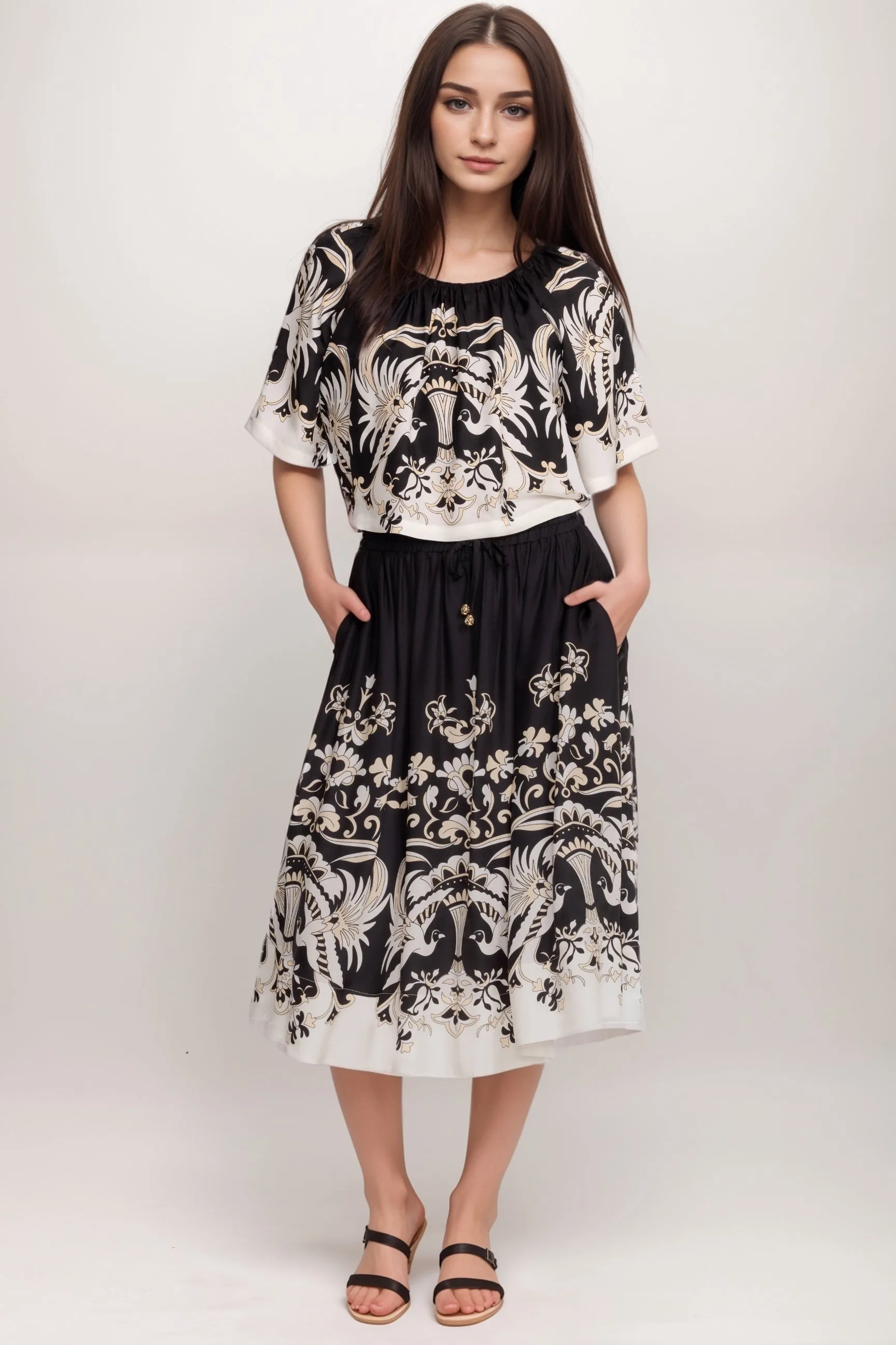 Johnny Was Jade Black Santi Cropped Blouse L10524-6