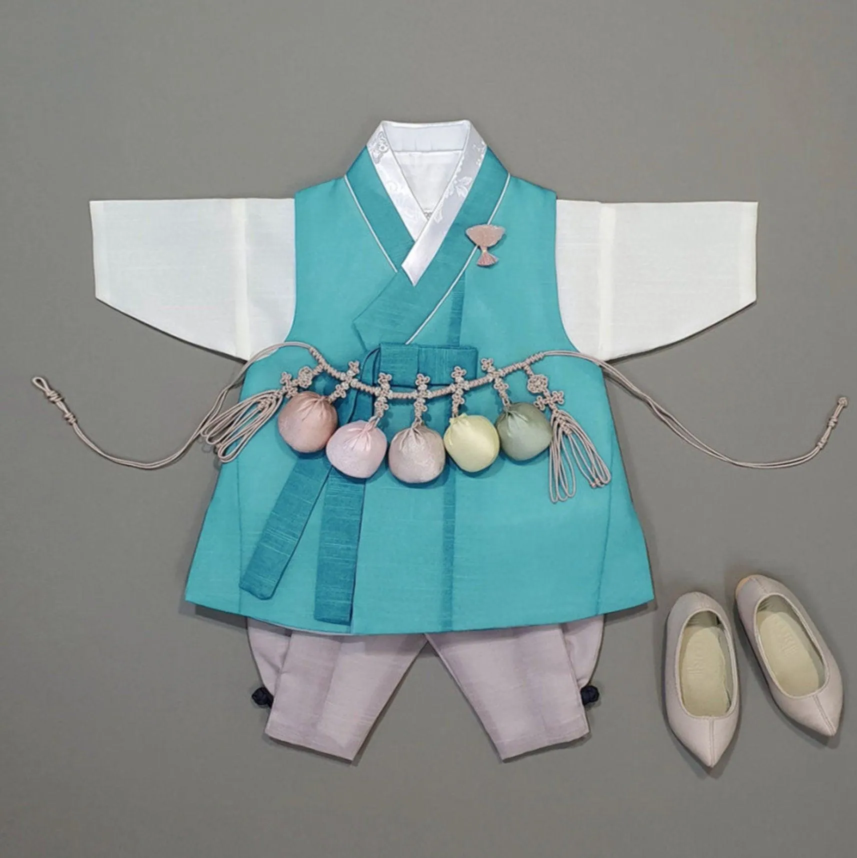 Jungsung Turquoise Boy Hanbok (100D-1YR)