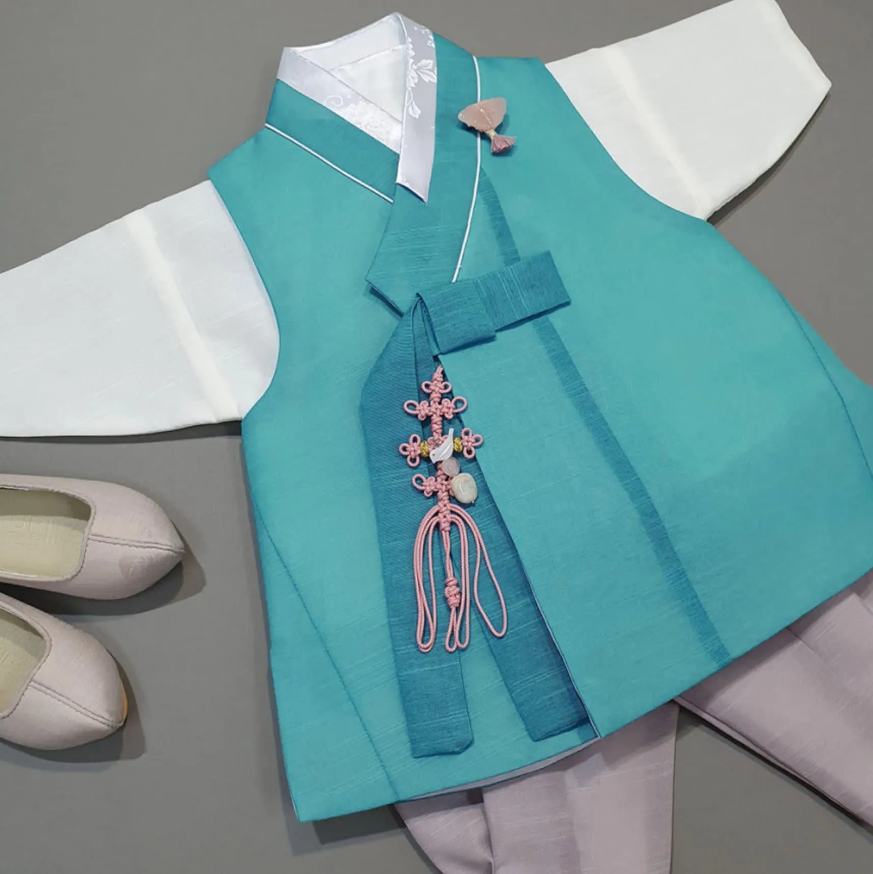Jungsung Turquoise Boy Hanbok (100D-1YR)
