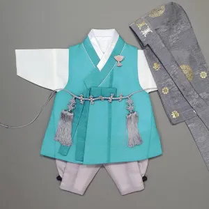 Jungsung Turquoise Boy Hanbok (100D-1YR)