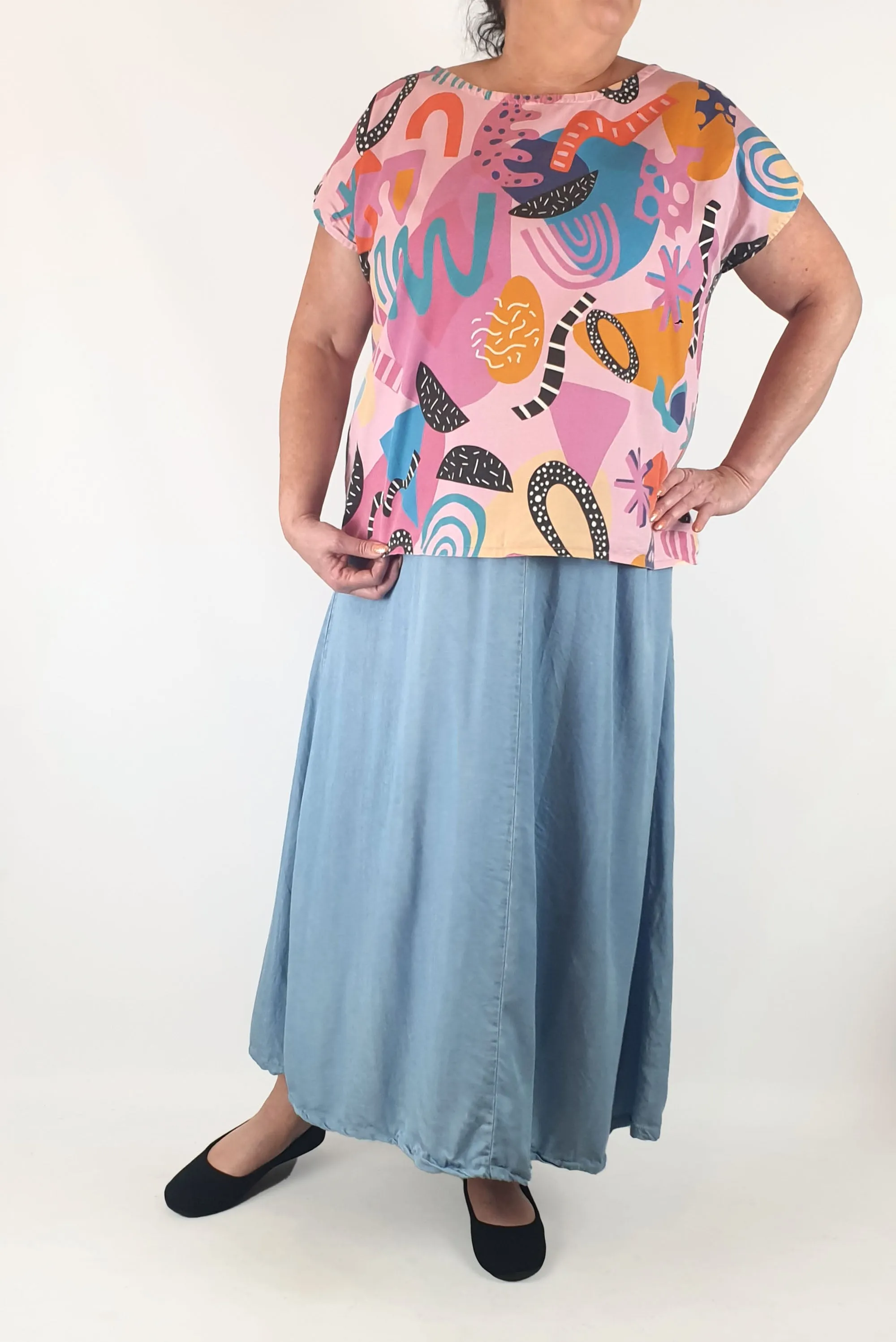 Kablooie unique print top size 16