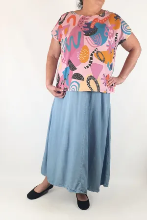 Kablooie unique print top size 16