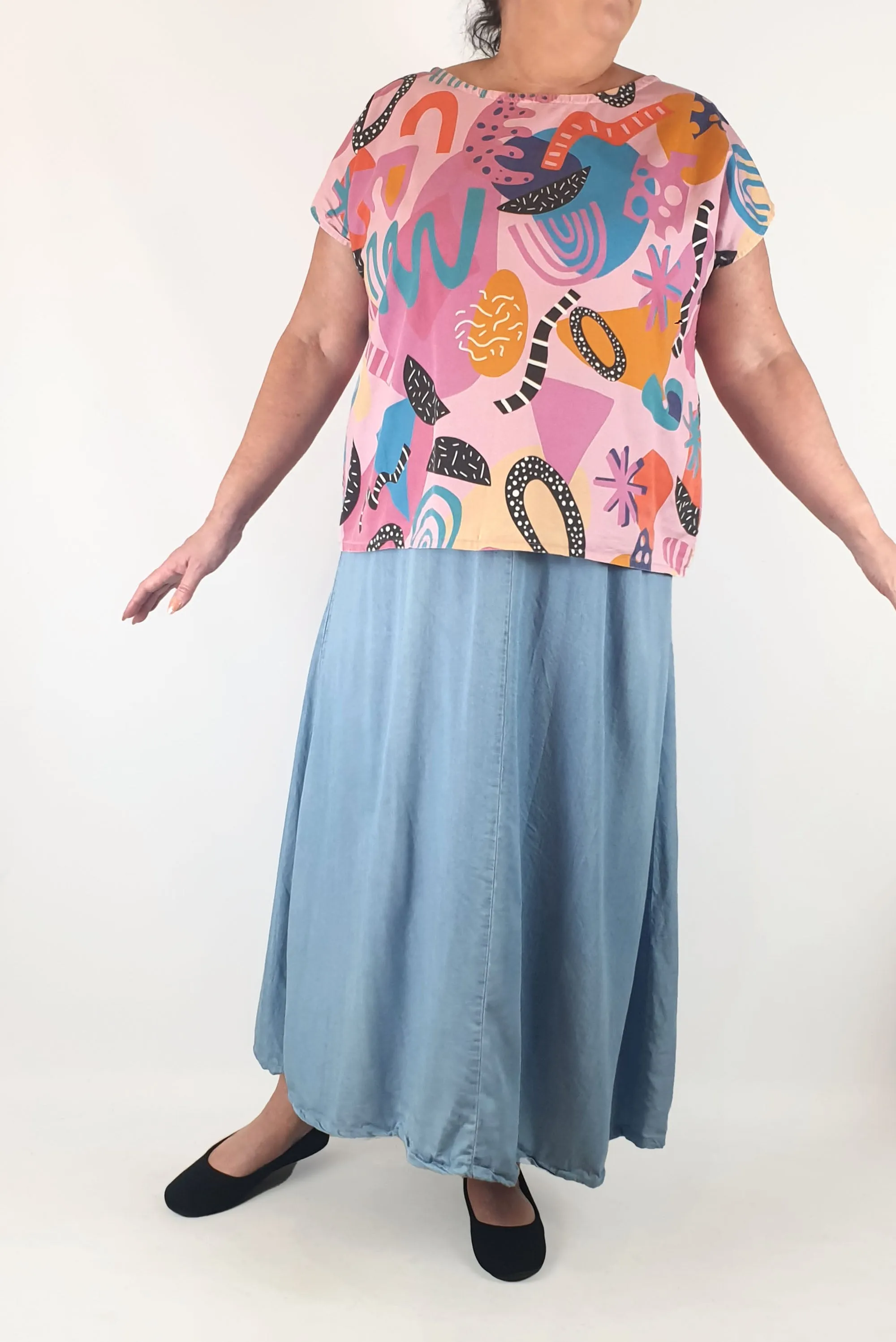 Kablooie unique print top size 16