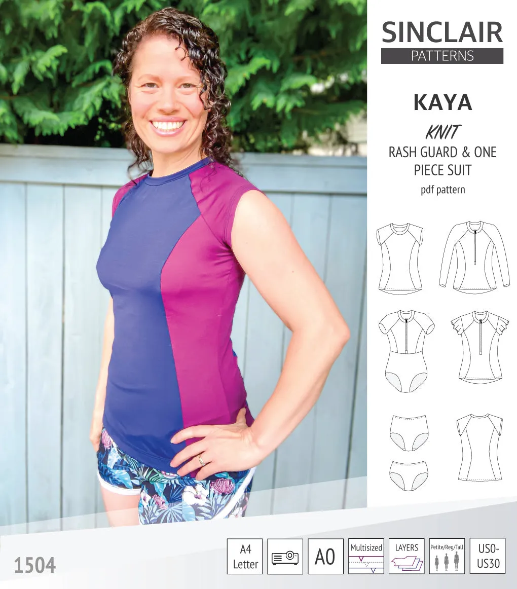 Kaya rash guard, bottoms and one piece swimming suit (PDF)
