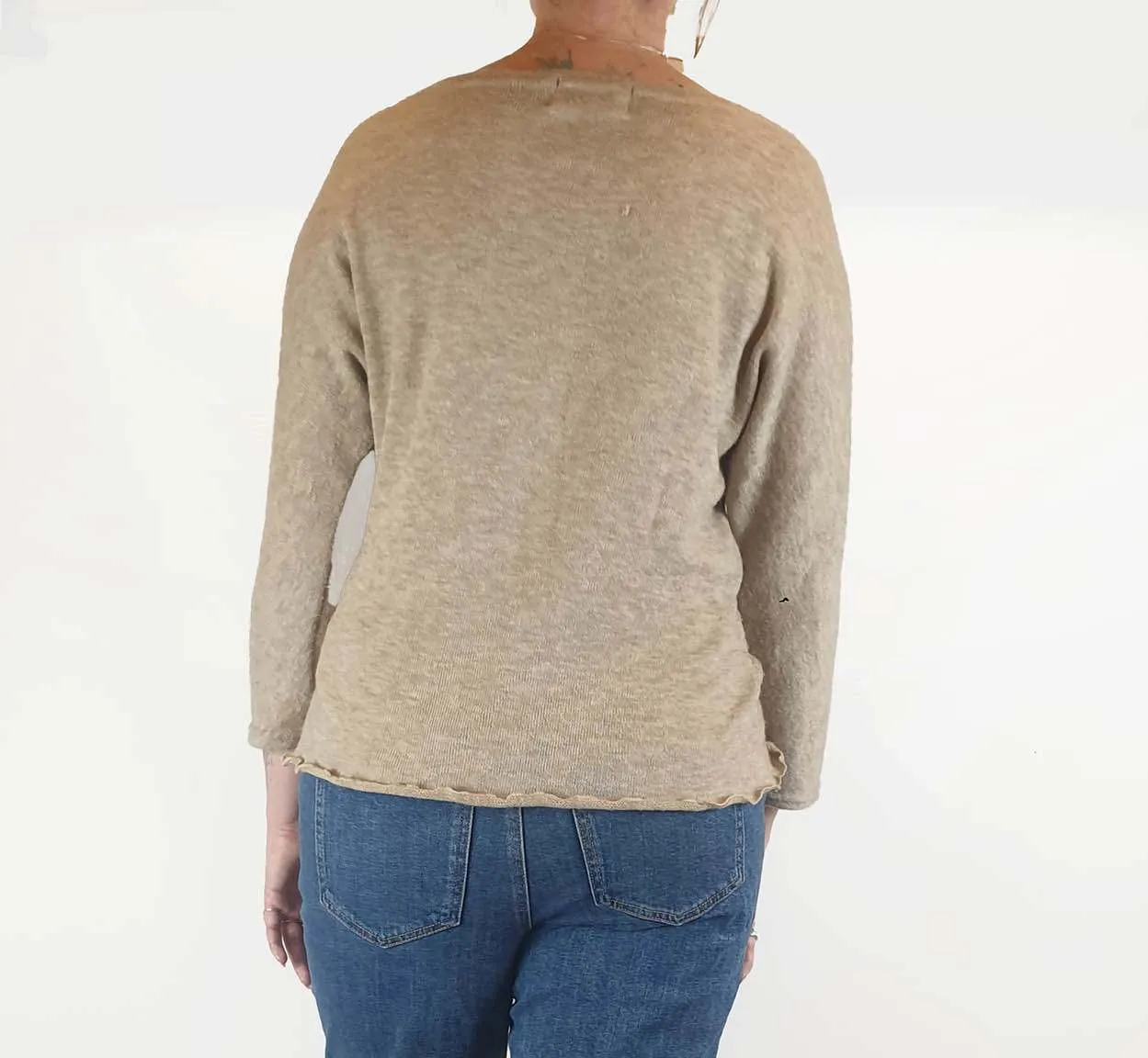 Keshet natural knit jumper with front waist tie size M