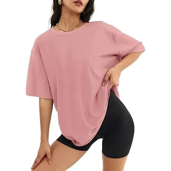 Khaki Oversized Cotton Tee for Women