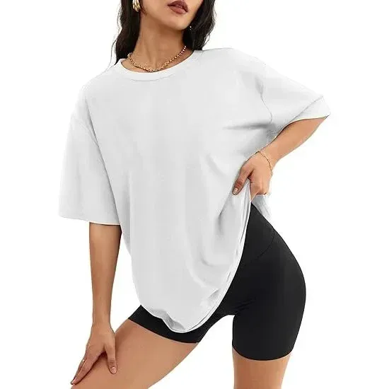 Khaki Oversized Cotton Tee for Women