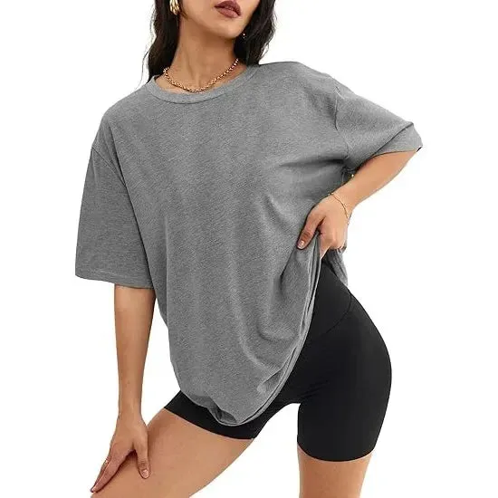 Khaki Oversized Cotton Tee for Women