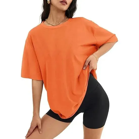 Khaki Oversized Cotton Tee for Women