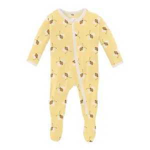 KicKee Pants Wallaby Bees Footie with Zipper