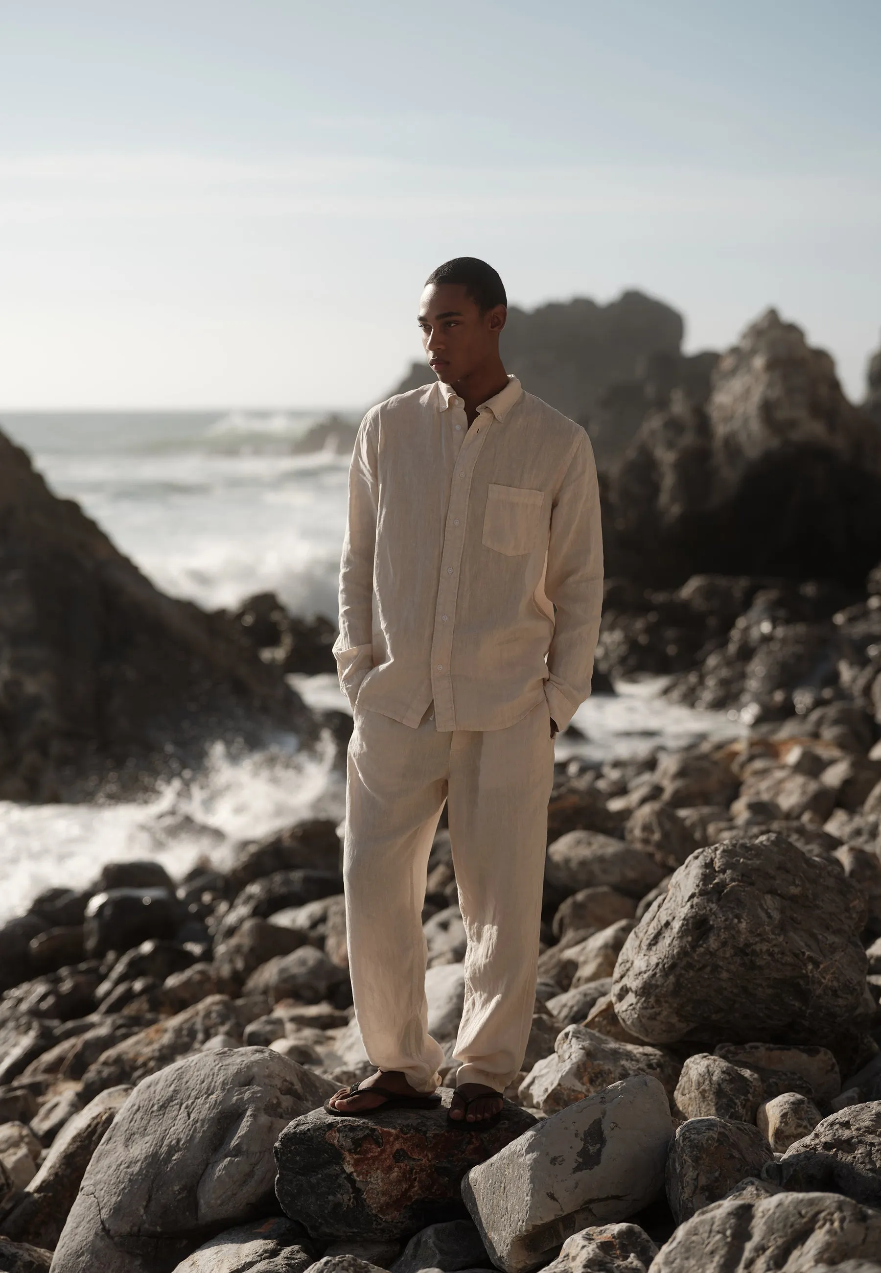 Kingsley casual linen pants 4115 - Rainy Day