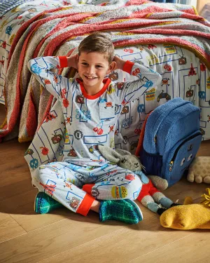Kip & Co KIDS | Gamer White Organic Cotton Long Sleeve Pyjama Set