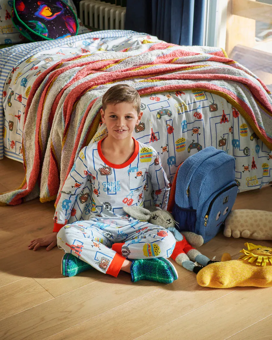 Kip & Co KIDS | Gamer White Organic Cotton Long Sleeve Pyjama Set