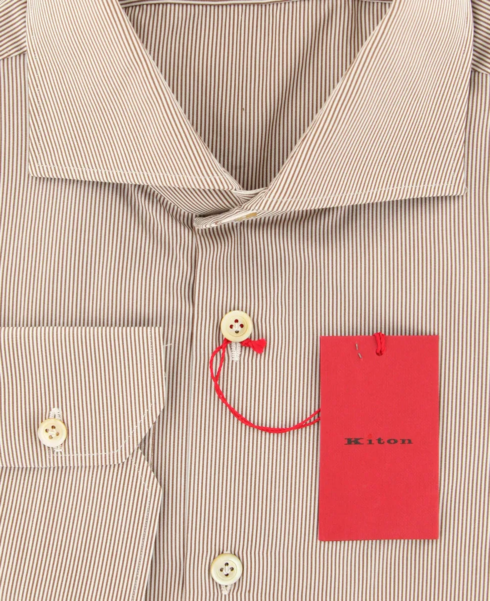 Kiton Light Brown Shirt - Slim