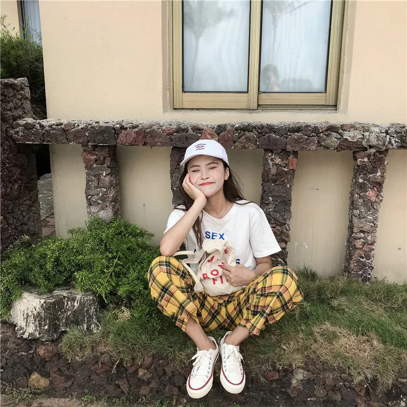 [@kkpiece] "YELLOW PLAID" PANTS K082904REVIEW