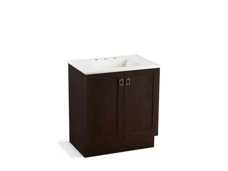 KOHLER K-99528-TK-1WA Poplin 30" bathroom vanity cabinet with toe kick and 2 doors