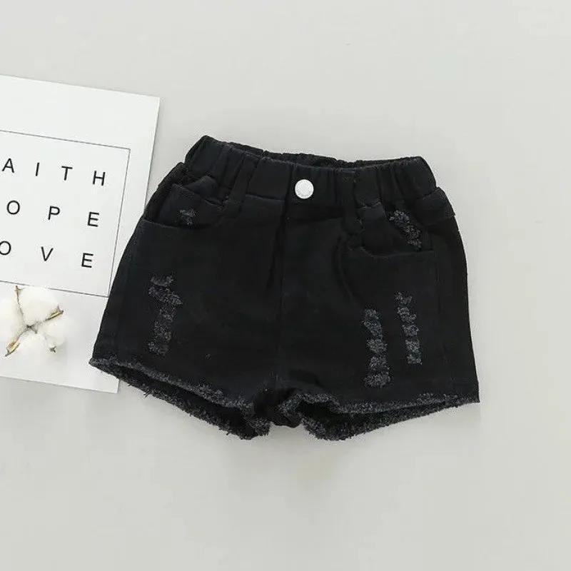 Korean Girls Denim Shorts Hole Summer Girls Jeans Short Pants Fashion Children's Wear Teenage Kids 12 years old Thin Hot Pants