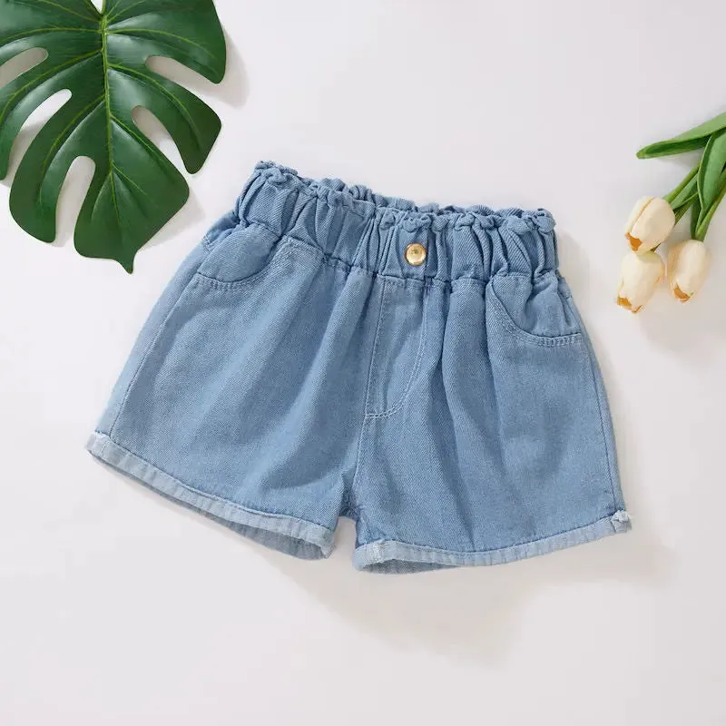 Korean Girls Denim Shorts Hole Summer Girls Jeans Short Pants Fashion Children's Wear Teenage Kids 12 years old Thin Hot Pants